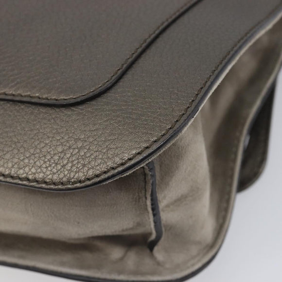 Cartier Marcello De Cartier Satchel Bag Leather 2way Bronze Silver Auth ka7019V