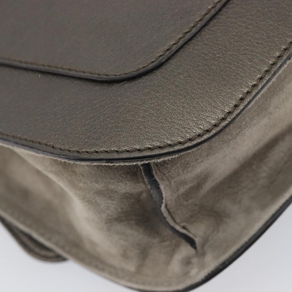 Cartier Marcello De Cartier Satchel Bag Leather 2way Bronze Silver Auth ka7019V
