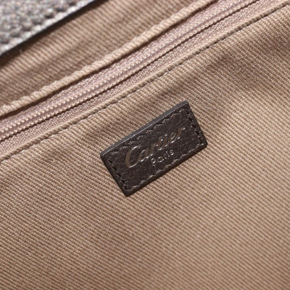 Cartier Marcello De Cartier Satchel Bag Leather 2way Bronze Silver Auth ka7019V