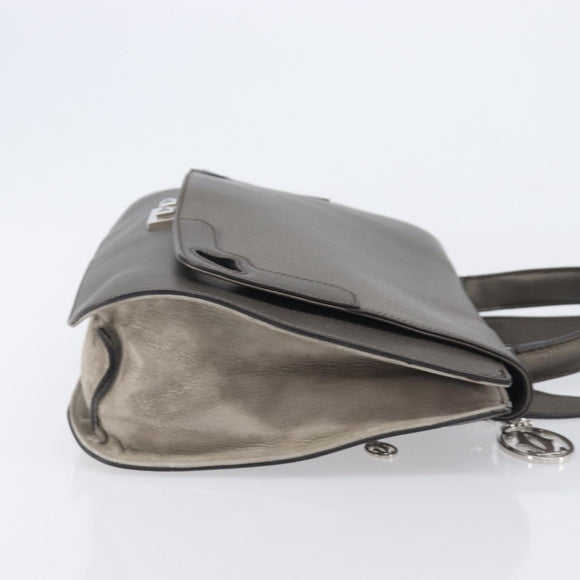 Cartier Marcello De Cartier Satchel Bag Leather 2way Bronze Silver Auth ka7019V