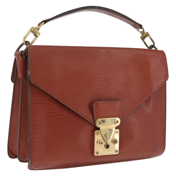 LOUIS VUITTON Epi Biface Hand Bag Brown M52323 LV Auth ka7020