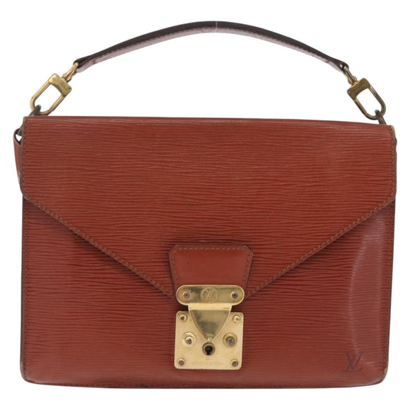 LOUIS VUITTON Epi Biface Hand Bag Brown M52323 LV Auth ka7020