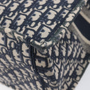 Christian Dior Trotter Canvas Oblique Book Tote Hand Bag Navy Auth ka7022-13
