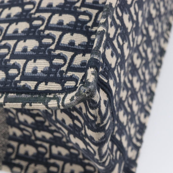 Christian Dior Trotter Canvas Oblique Book Tote Hand Bag Navy Auth ka7022