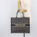 Christian Dior Trotter Canvas Oblique Book Tote Hand Bag Navy Auth ka7022-22
