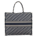 Christian Dior Trotter Canvas Oblique Book Tote Hand Bag Navy Auth ka7022-3