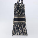 Christian Dior Trotter Canvas Oblique Book Tote Hand Bag Navy Auth ka7022-4
