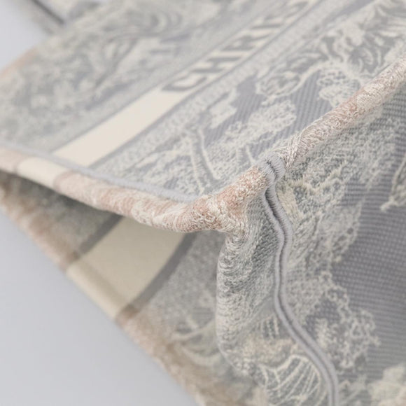 Christian Dior Toile De Jouy Book Tote Tote Bag Canvas Gray Auth ka7023