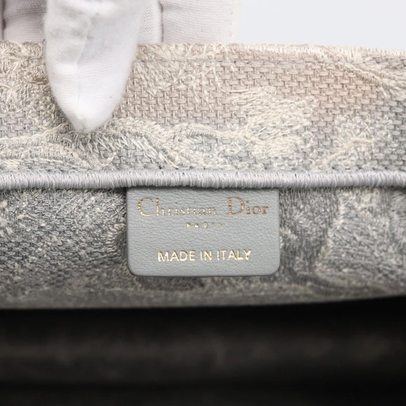 Christian Dior Toile De Jouy Book Tote Tote Bag Canvas Gray Auth ka7023