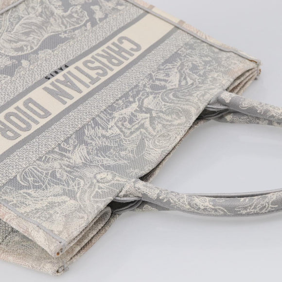 Christian Dior Toile De Jouy Book Tote Tote Bag Canvas Gray Auth ka7023