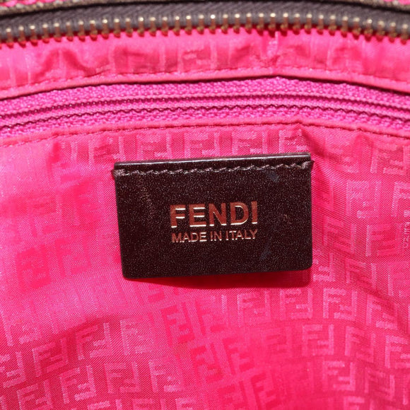 FENDI Zucca Canvas Tote Bag PVC Black Brown UZD 2111 Auth ka7025