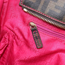 FENDI Zucca Canvas Tote Bag PVC Black Brown UZD 2111 Auth ka7025-21