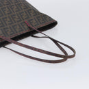 FENDI Zucca Canvas Tote Bag PVC Black Brown UZD 2111 Auth ka7025-7