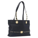 Gianni Versace Tote Bag Nylon Black Gold Auth ka7026-1