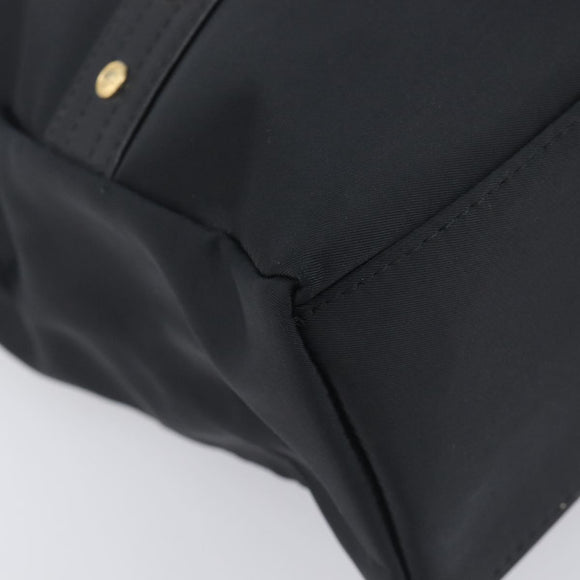 Gianni Versace Tote Bag Nylon Black Gold Auth ka7026