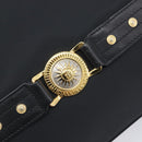 Gianni Versace Tote Bag Nylon Black Gold Auth ka7026-15