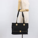 Gianni Versace Tote Bag Nylon Black Gold Auth ka7026-25