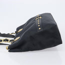 Gianni Versace Tote Bag Nylon Black Gold Auth ka7026-5