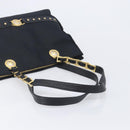 Gianni Versace Tote Bag Nylon Black Gold Auth ka7026-7