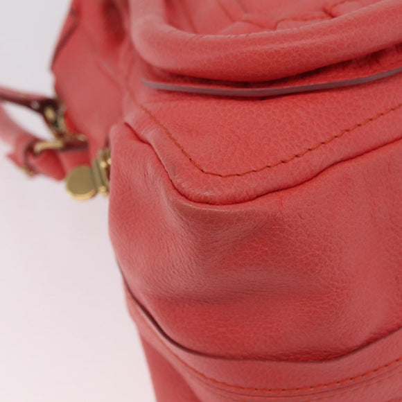 Chloe Paraty Hand Bag Leather 2way Pink Gold Auth ka7028A