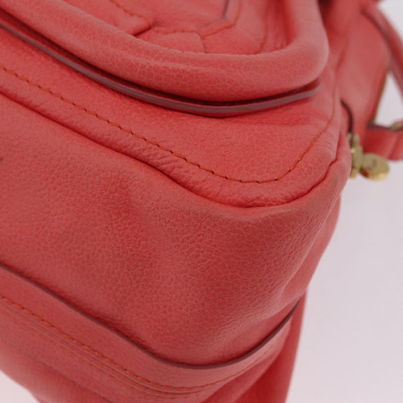 Chloe Paraty Hand Bag Leather 2way Pink Gold Auth ka7028A