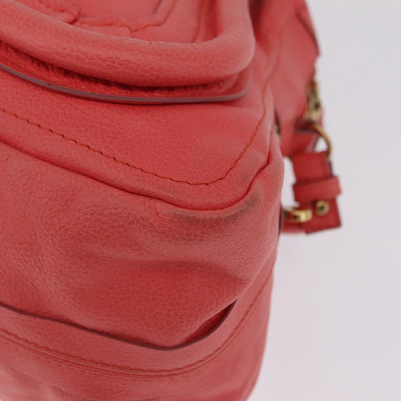 Chloe Paraty Hand Bag Leather 2way Pink Gold Auth ka7028A