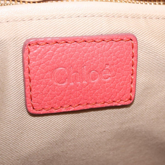 Chloe Paraty Hand Bag Leather 2way Pink Gold Auth ka7028A