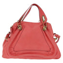 Chloe Paraty Hand Bag Leather 2way Pink Gold Auth ka7028A-2