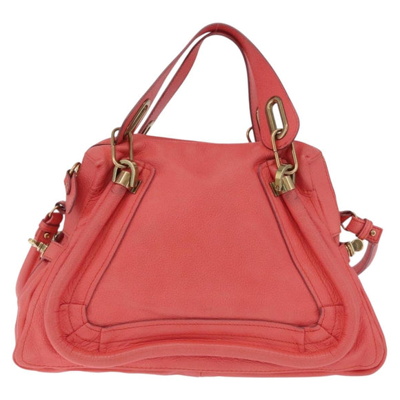 Chloe Paraty Hand Bag Leather 2way Pink Gold Auth ka7028A