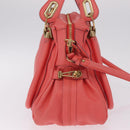 Chloe Paraty Hand Bag Leather 2way Pink Gold Auth ka7028A-5
