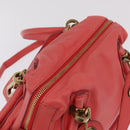Chloe Paraty Hand Bag Leather 2way Pink Gold Auth ka7028A-6