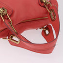 Chloe Paraty Hand Bag Leather 2way Pink Gold Auth ka7028A-7