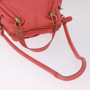 Chloe Paraty Hand Bag Leather 2way Pink Gold Auth ka7028A-9