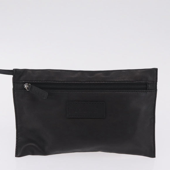 LOEWE Hand Bag Leather Green Silver Auth ka7029A