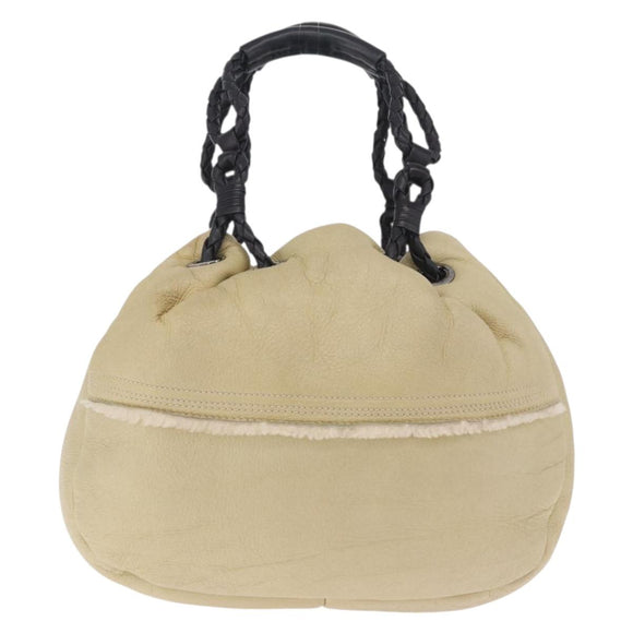 LOEWE Hand Bag Leather Green Silver Auth ka7029A