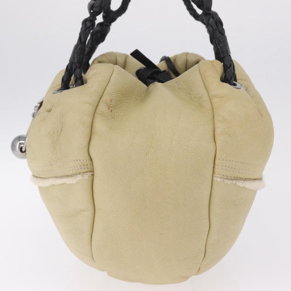 LOEWE Hand Bag Leather Green Silver Auth ka7029A
