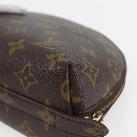 LOUIS VUITTON Monogram Trousse Demi Ronde Cosmetic Pouch M47520 LV Auth ka703