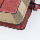BURBERRY Nova Check Chain Shoulder Bag Canvas Leather Beige Gold Auth ka7030-16
