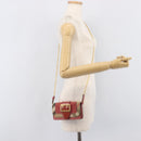 BURBERRY Nova Check Chain Shoulder Bag Canvas Leather Beige Gold Auth ka7030-26