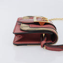 BURBERRY Nova Check Chain Shoulder Bag Canvas Leather Beige Gold Auth ka7030-5