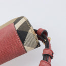 BURBERRY Nova Check Chain Shoulder Bag Canvas Leather Beige Gold Auth ka7030-8