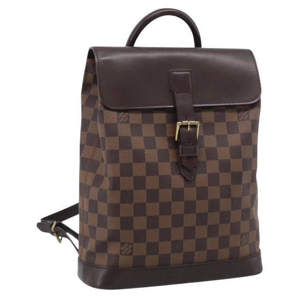 LOUIS VUITTON Damier Ebene Soho Backpack N51132 LV Auth ka7031