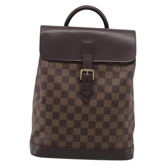 LOUIS VUITTON Damier Ebene Soho Backpack N51132 LV Auth ka7031