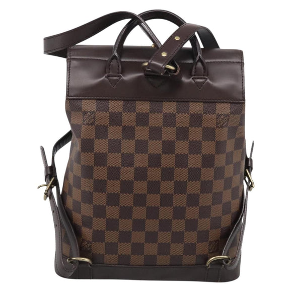 LOUIS VUITTON Damier Ebene Soho Backpack N51132 LV Auth ka7031