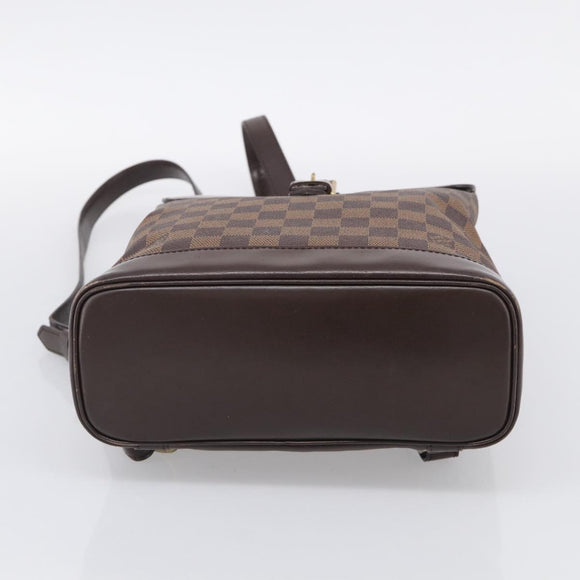LOUIS VUITTON Damier Ebene Soho Backpack N51132 LV Auth ka7031