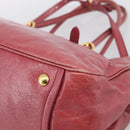 Miu Miu Tote Bag Leather 2way Pink Gold Auth ka7033A-14