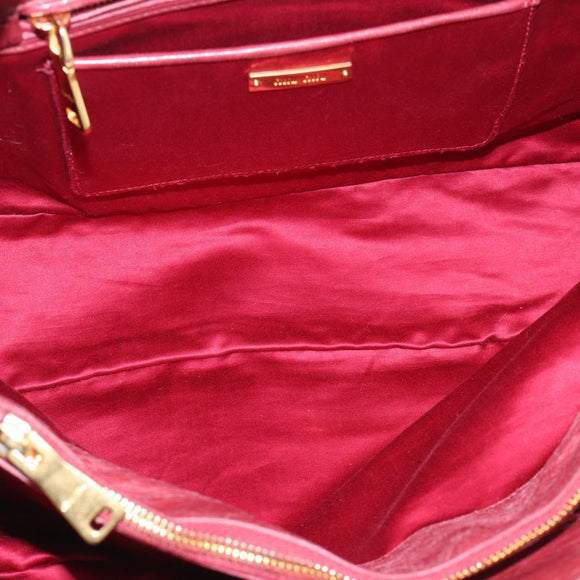 Miu Miu Tote Bag Leather 2way Pink Gold Auth ka7033A