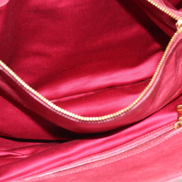 Miu Miu Tote Bag Leather 2way Pink Gold Auth ka7033A