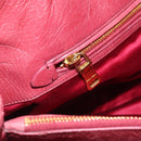 Miu Miu Tote Bag Leather 2way Pink Gold Auth ka7033A-28