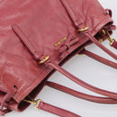 Miu Miu Tote Bag Leather 2way Pink Gold Auth ka7033A-6